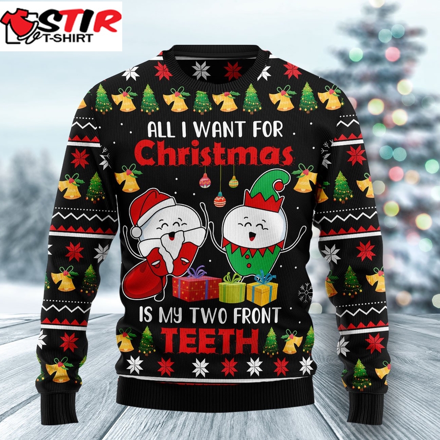 My Two Front Teeth Ht041222 Ugly Christmas Sweater Unisex Womens & Mens, Couples Matching, Friends, Funny Family Ugly Christmas Holiday Sweater Gifts (Plus Size Available)   823