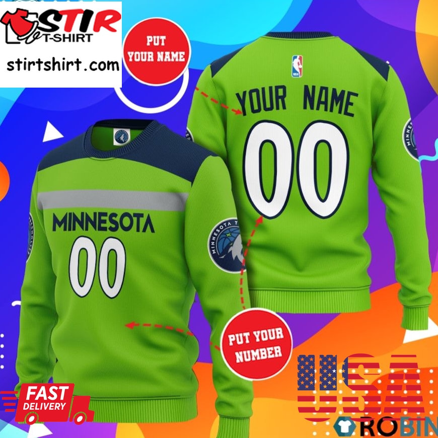 Nba Minnesota Timberwolves Personalized All Over Print Sweater