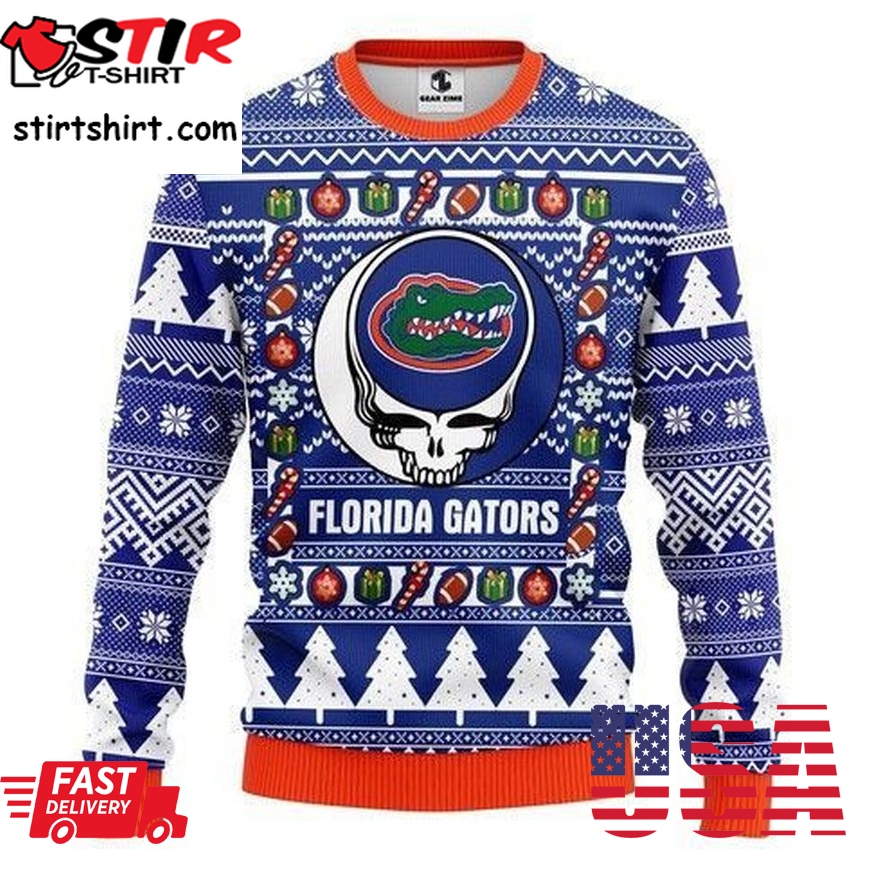 Ncaa Florida Gators Grateful Dead Ugly Christmas Sweater All Over