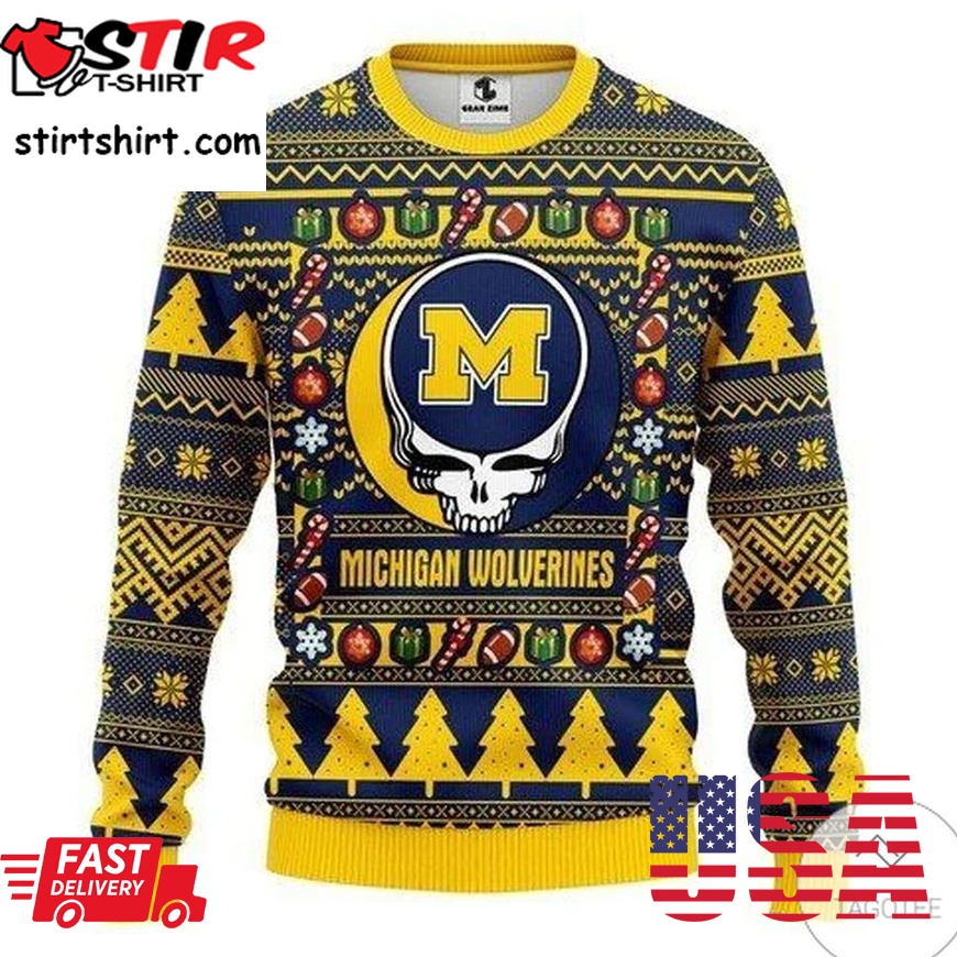 Ncaa Michigan Wolverines Grateful Dead Ugly Sweater
