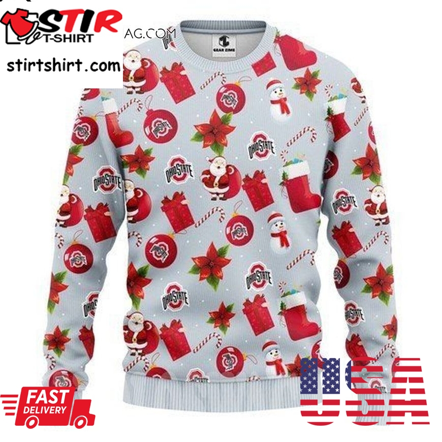 Ncaa Ohio State Buckeyes Pattern Ugly Christmas Sweater