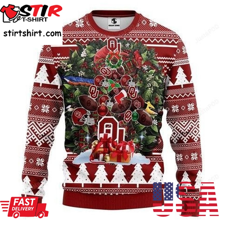 Ncaa Oklahoma Sooners Ugly Christmas Sweater All Over Print Sweatshirt