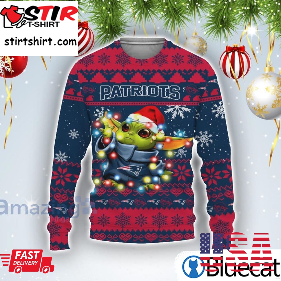 New England Patriots Baby Yoda Star Wars Sports Football American Ugly Christmas Sweater