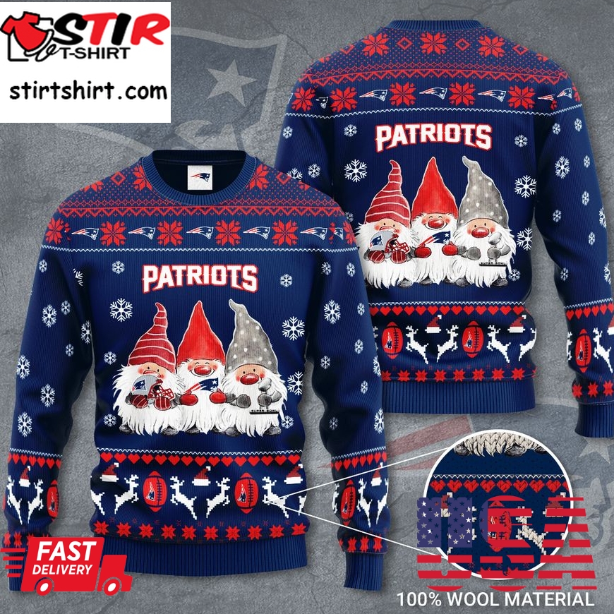 New England Patriots Gnome De Noel Christmas Ugly Sweater