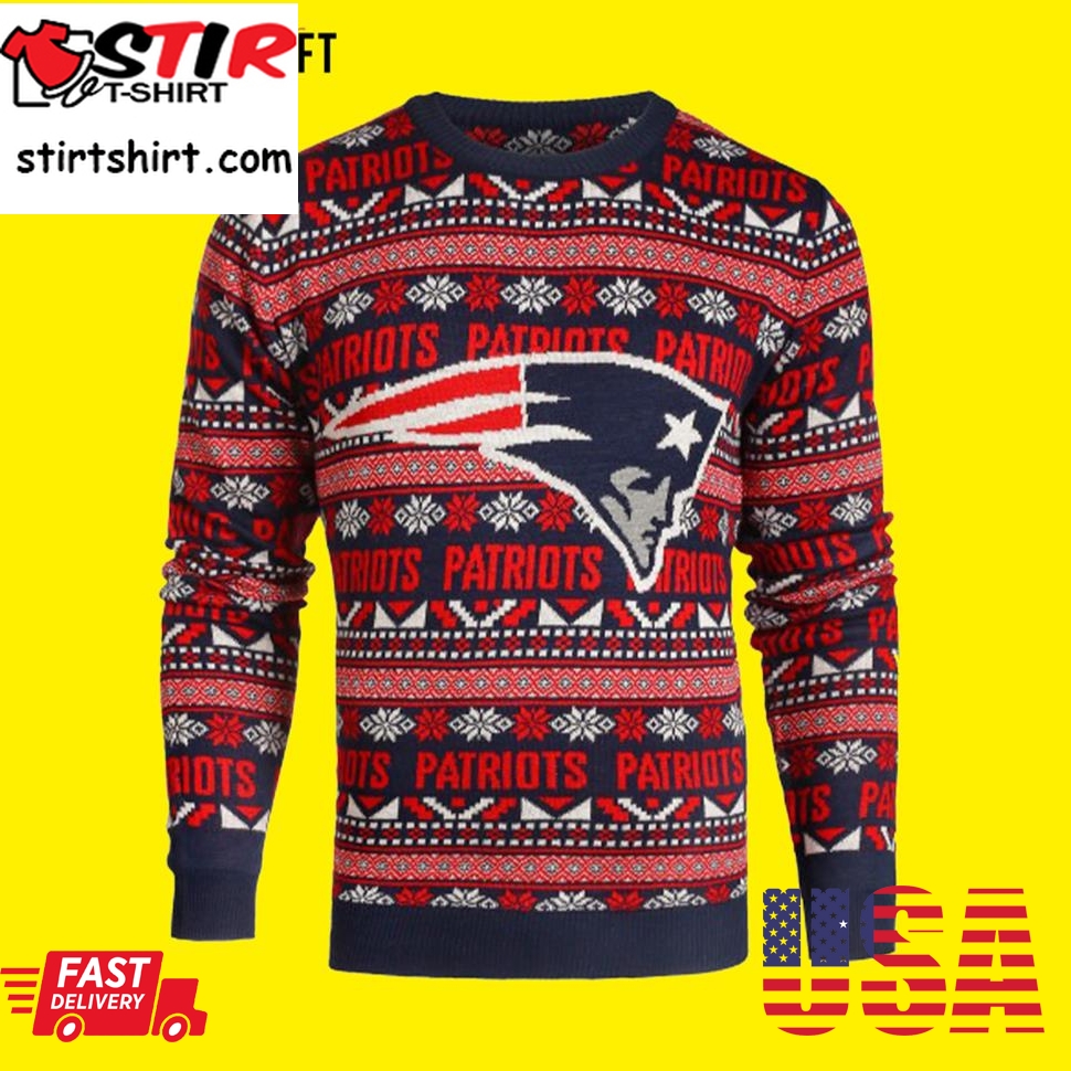 New England Patriots Ugly Christmas Sweater Patriots Nfl Aztec Ugly Crew Neck