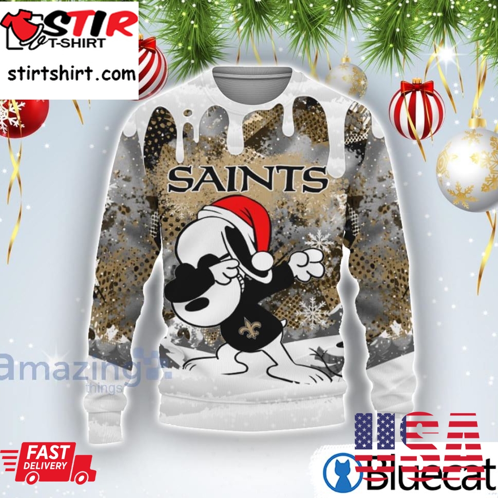 New Orleans Saints Snoopy Dabbing The Peanuts Sports Football American Ugly Christmas Sweater