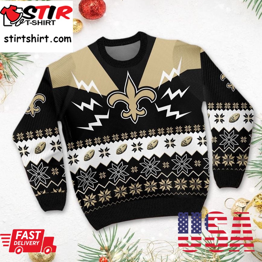 New Orleans Saints Team 3D Christmas Ugly Sweater