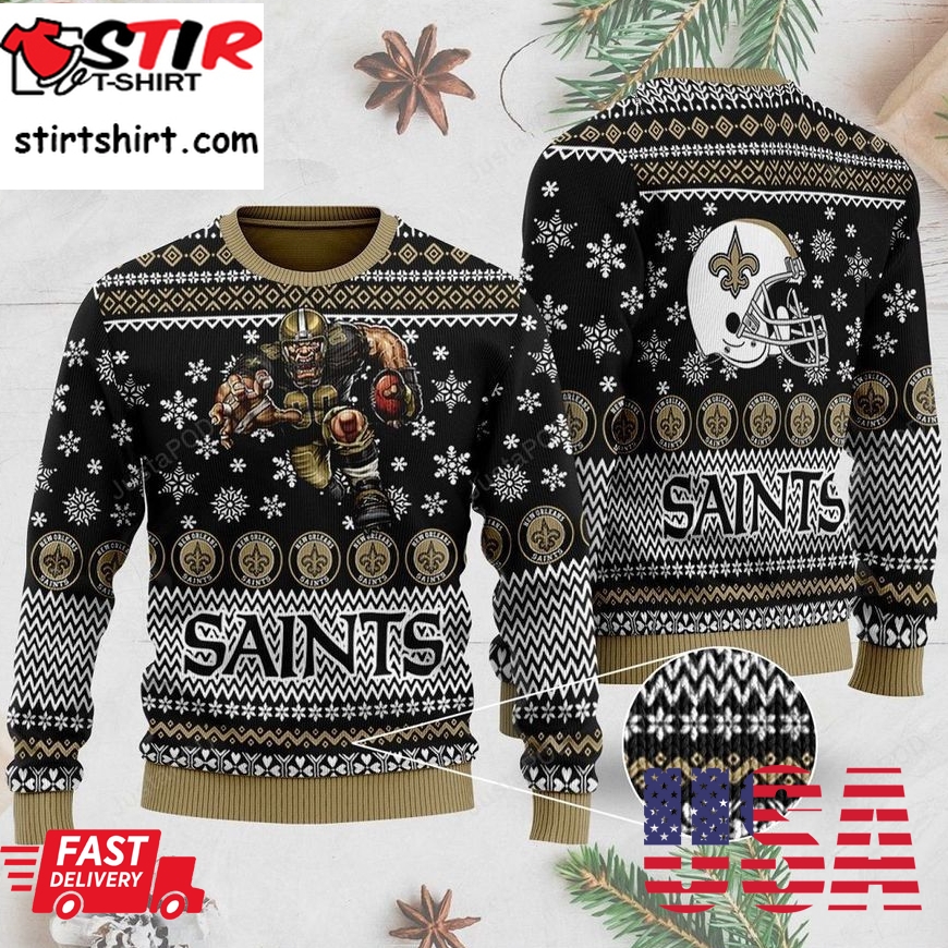 New Orleans Saints  Ugly Christmas Sweater, All Over Print Sweatshirt