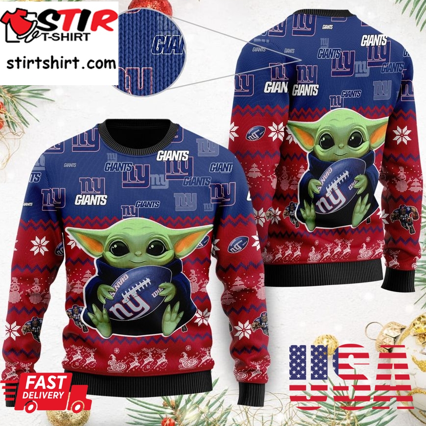 New York Giants Baby Yoda Shirt For American Football Fans Ugly Christmas Sweater, Ugly Sweater, Christmas Sweaters, Hoodie, Sweatshirt, Sweater