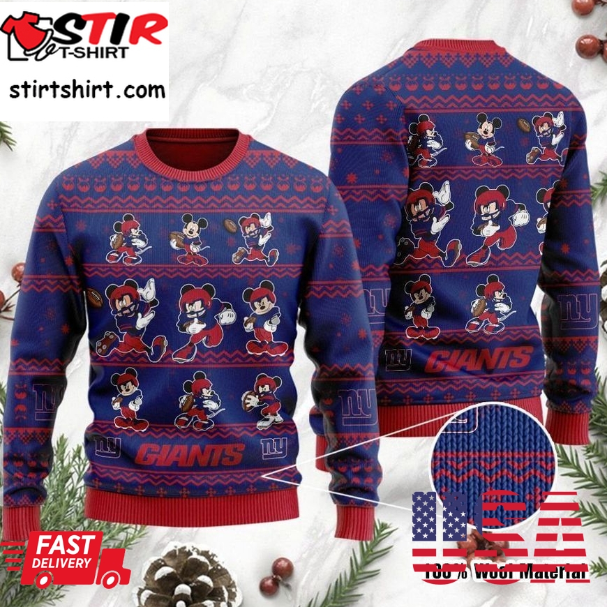 New York Giants Mickey Mouse Ugly Christmas Sweater Ugly Sweater