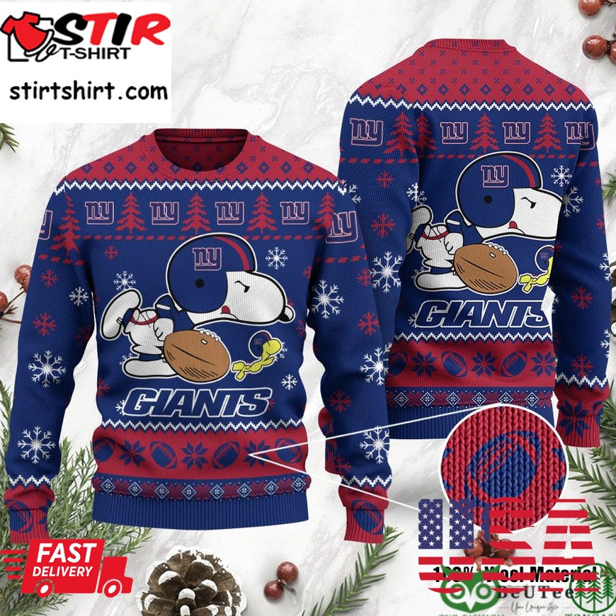 New York Giants Snoopy Ugly Sweater Nfl