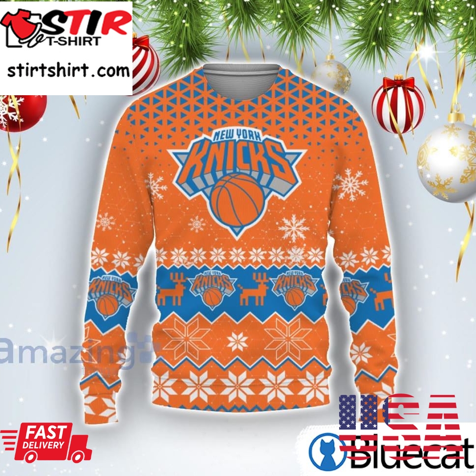 New York Knicks Sports Football American Ugly Christmas Sweater