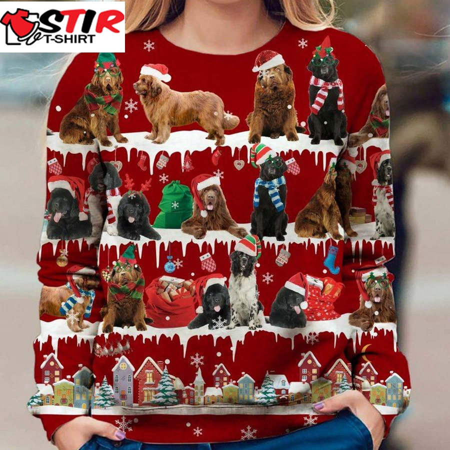 Newfoundland   Snow Christmas   Premium Dog Christmas Ugly Sweatshirt, Dog Ugly Sweater   352