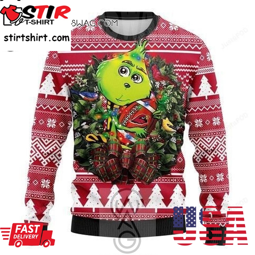 Nfl Arizona Cardinals Grinch Hug Knitting Pattern Ugly Christmas Sweater