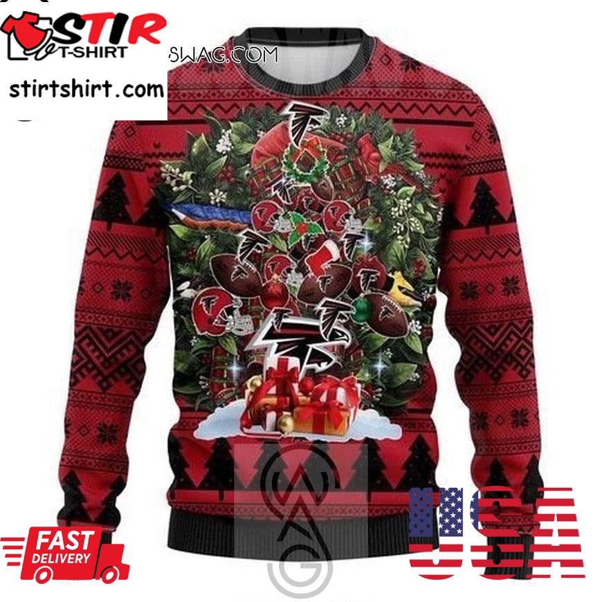Nfl Atlanta Falcons Christmas Tree Knitting Pattern Ugly Christmas Sweater
