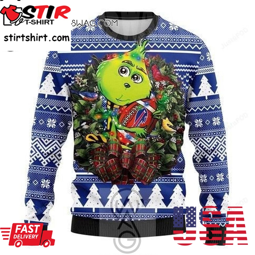 Nfl Buffalo Bills Grinch Hug Knitting Pattern Ugly Christmas Sweater