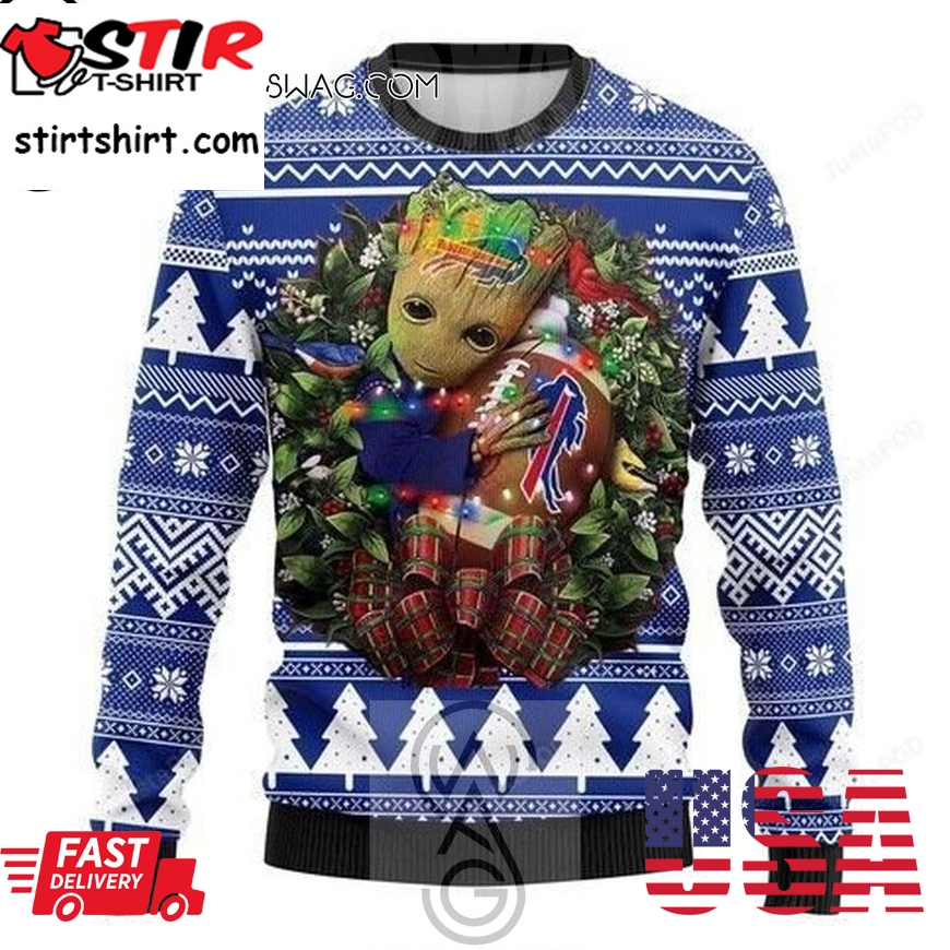 Nfl Buffalo Bills Groot Hug Knitting Pattern Ugly Christmas Sweater