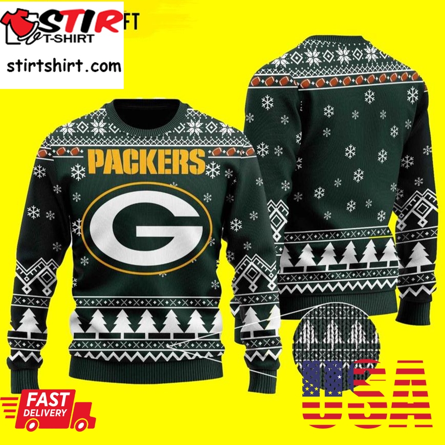 Nfl Chibi Green Bay Packers Ugly Christmas Sweater Wool Material