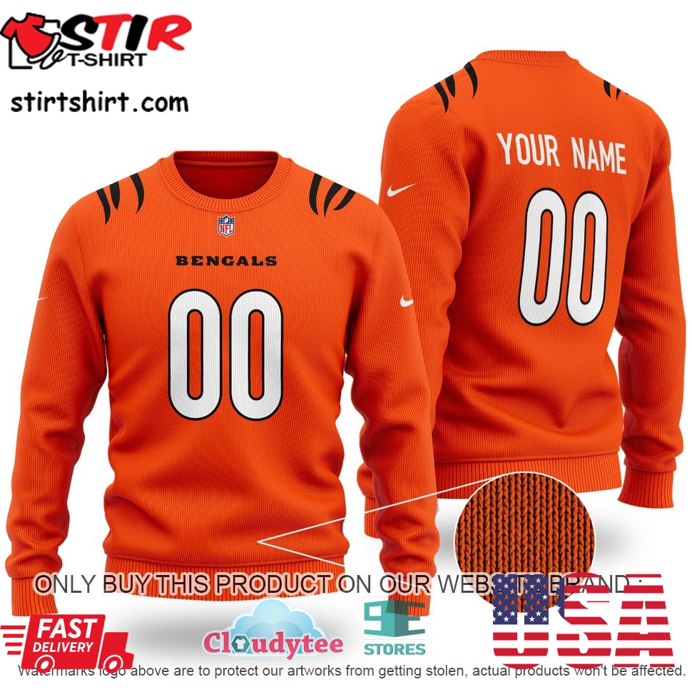 Nfl Cincinnati Bengals Personalized Orange Ugly Sweater 