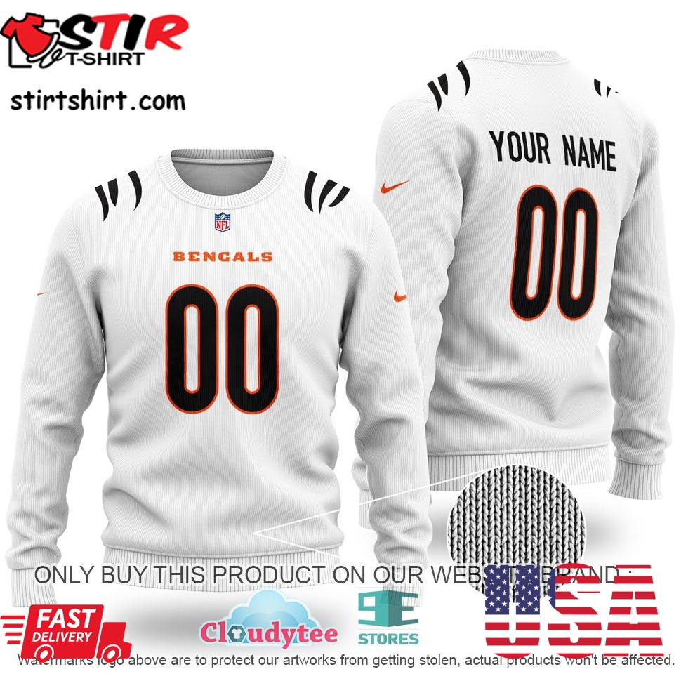Nfl Cincinnati Bengals Personalized White Ugly Sweater 