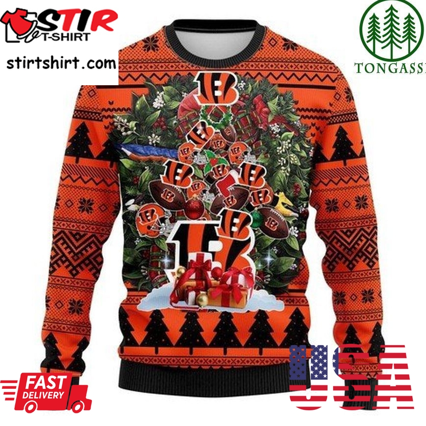 Nfl Cincinnati Bengals Tree Christmas Ugly Sweater