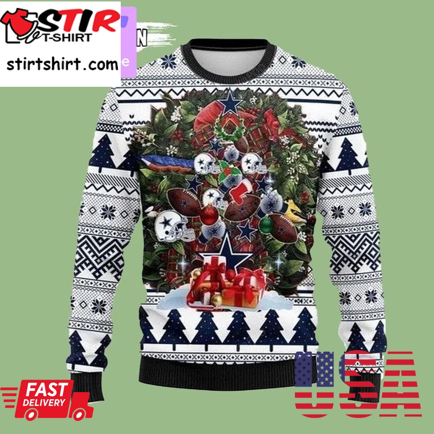 Nfl Dallas Cowboys Tree Xmas 3D Ugly Christmas Sweatshirt