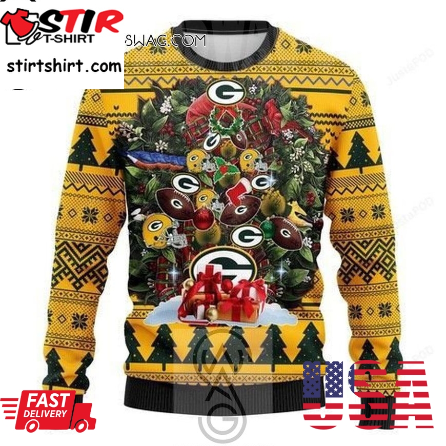 Nfl Green Bay Packers Christmas Tree Knitting Pattern Ugly Christmas Sweater