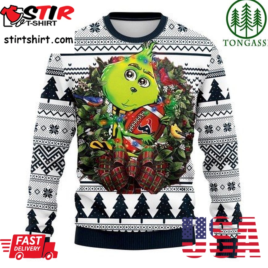 Nfl Houston Texans Grinch Hug Christmas Ugly Sweater