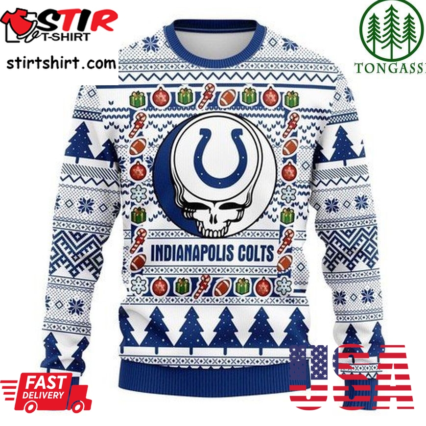 Nfl Indianapolis Colts Grateful Dead Christmas Ugly Sweater