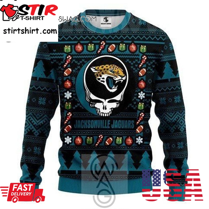 Nfl Jacksonville Jaguars Grateful Dead Knitting Pattern Ugly Christmas Sweater