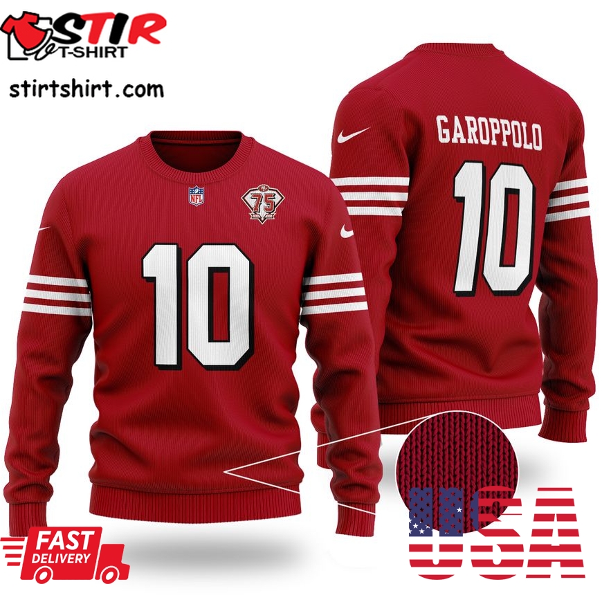 Nfl Jimmy Garoppolo 10 San Francisco 49Ers Christmas Sweater