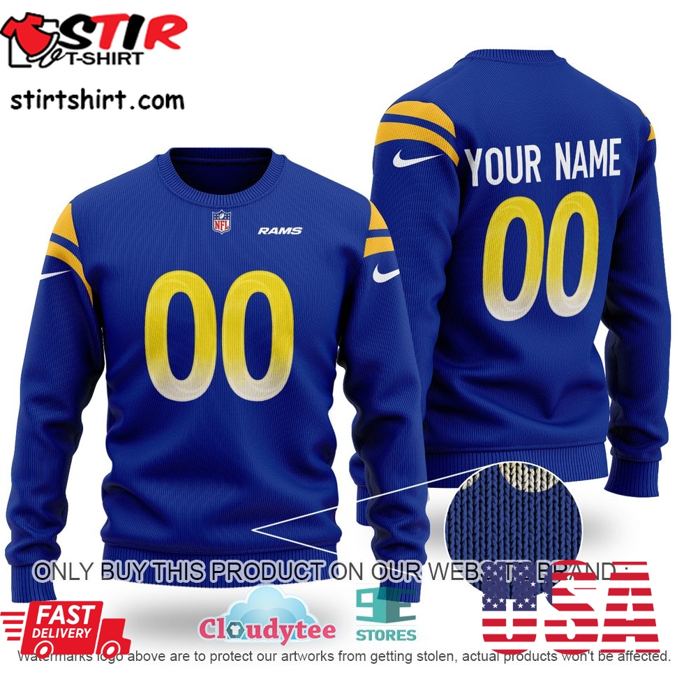 Nfl Los Angeles Rams Personalized Blue Ugly Sweater 