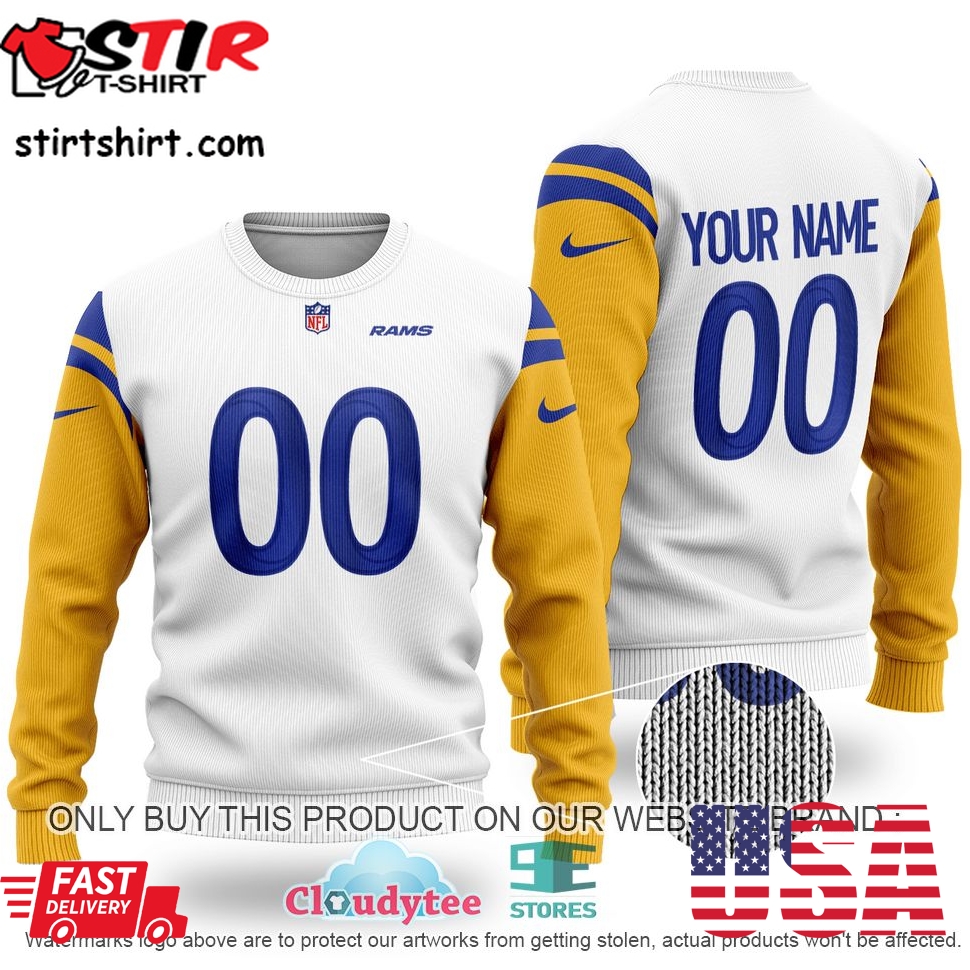 Nfl Los Angeles Rams Personalized White Ugly Sweater 