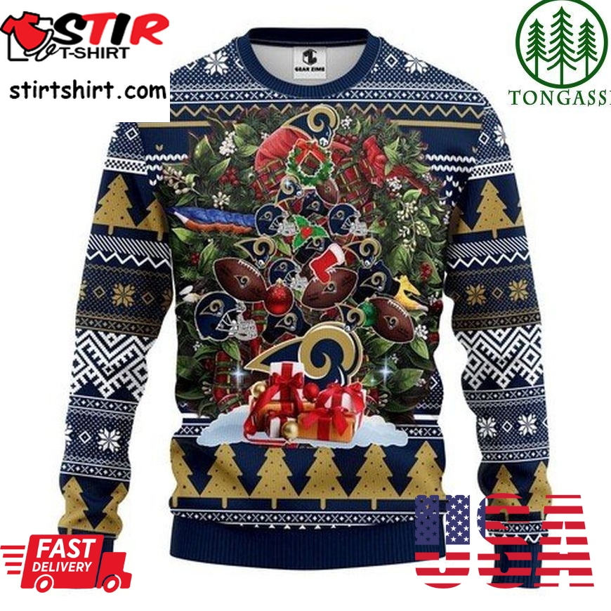 Nfl Los Angeles Rams Tree Christmas Ugly Sweater