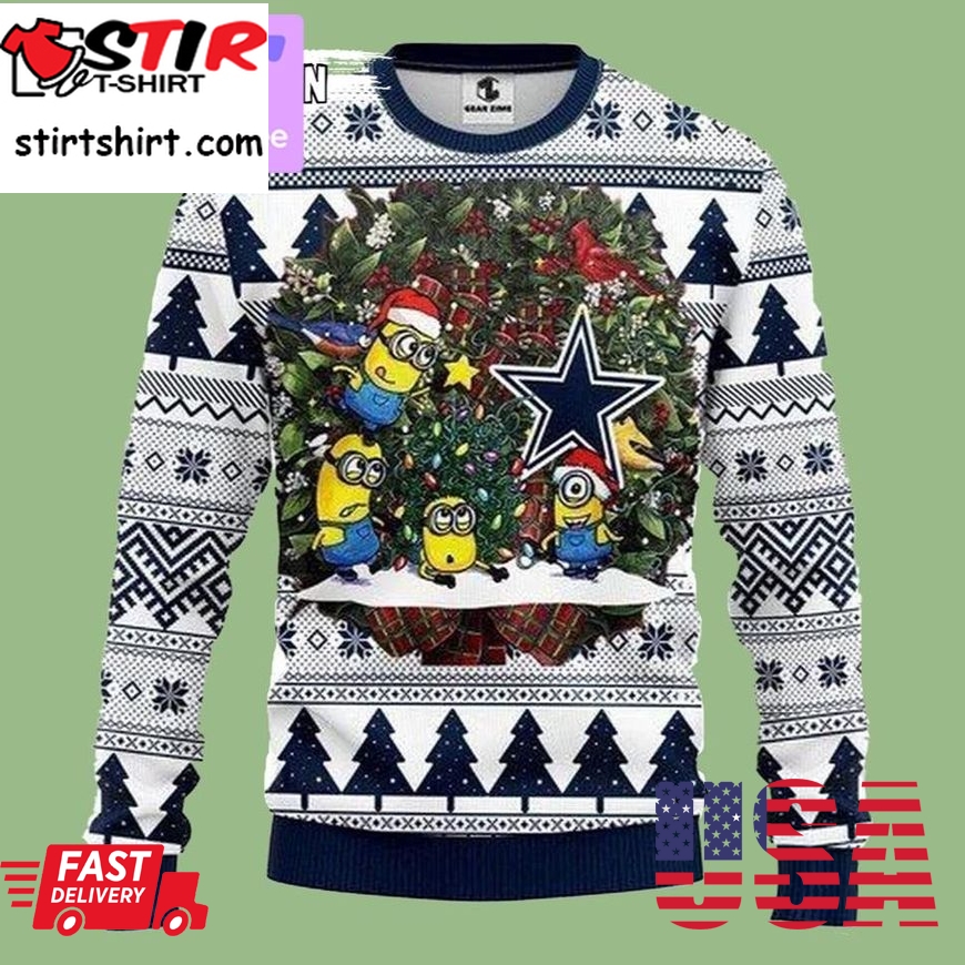 Nfl Minion 3D Ugly Christmas Sweatshirt Xmas Dallas Cowboys