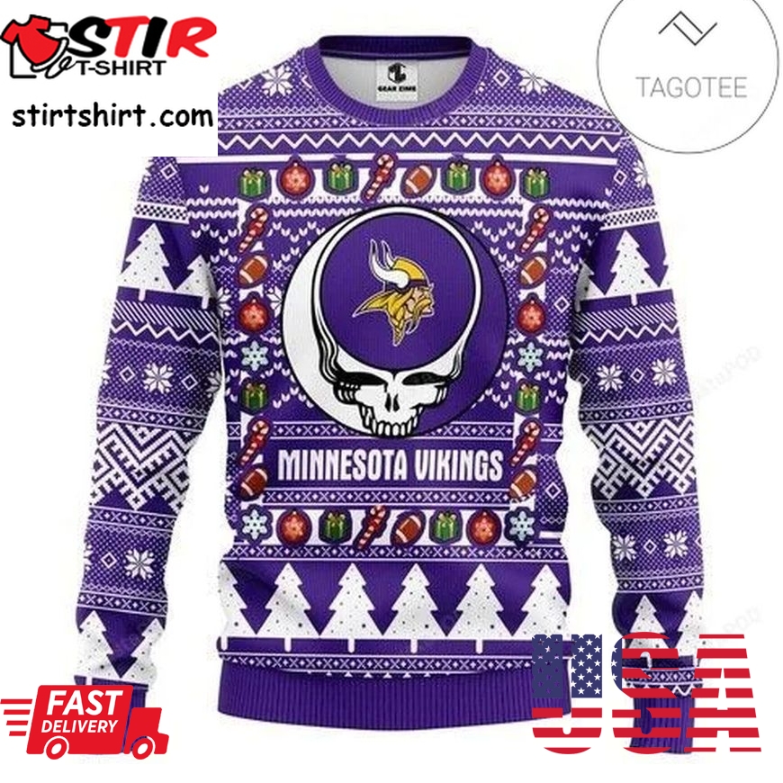 Nfl Minnesota Vikings Grateful Dead Ugly Sweater