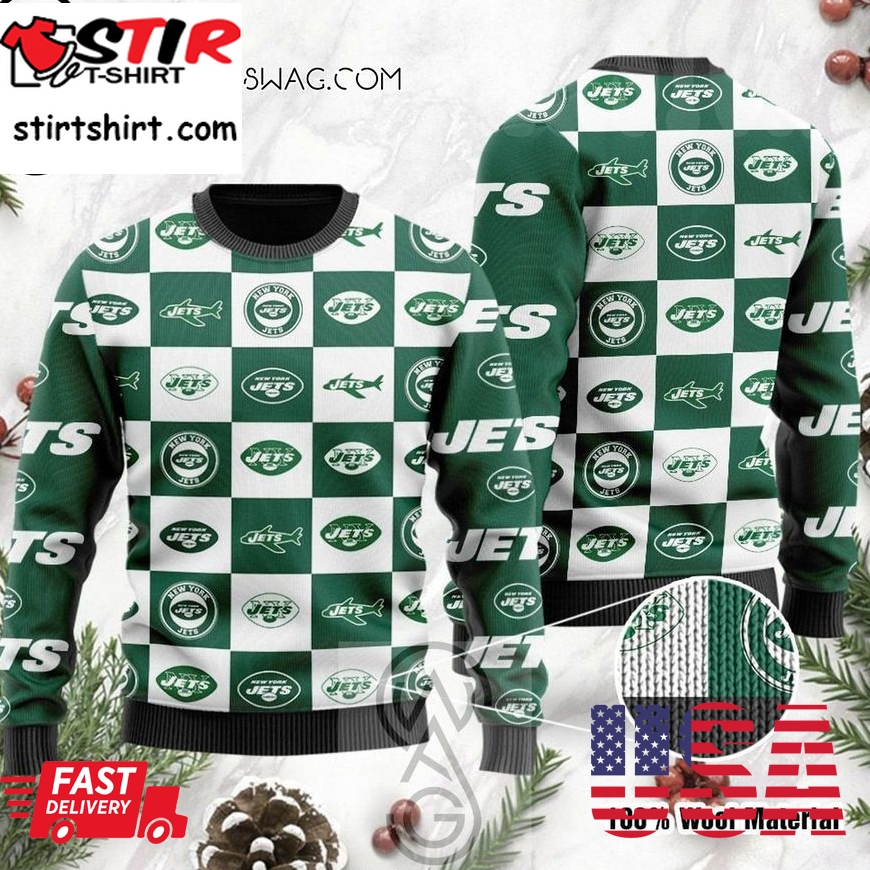 Nfl New York Jets Logo Pattern Ugly Christmas Sweater