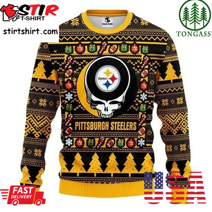 Nfl Pittsburgh Steelers Grateful Dead Christmas Ugly Sweater