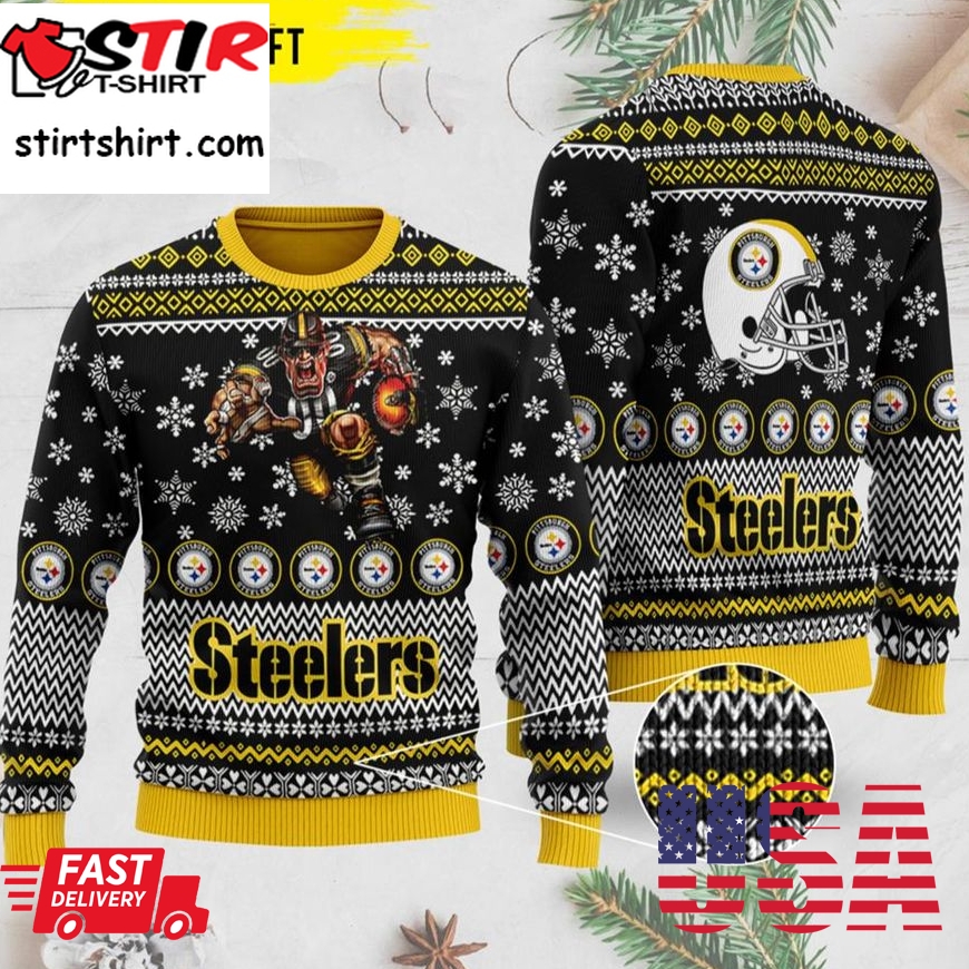 Nfl Pittsburgh Steelers Player Rushing Pittsburgh Steelers Ugly Christmas Sweater