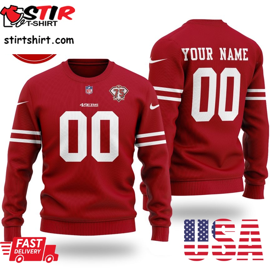 Nfl San Francisco 49Ers Custom Name Number Sweater