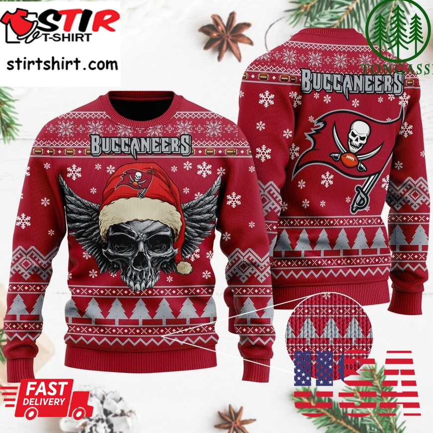 Nfl Tampa Bay Buccaneers Golden Skull Christmas Ugly Sweater
