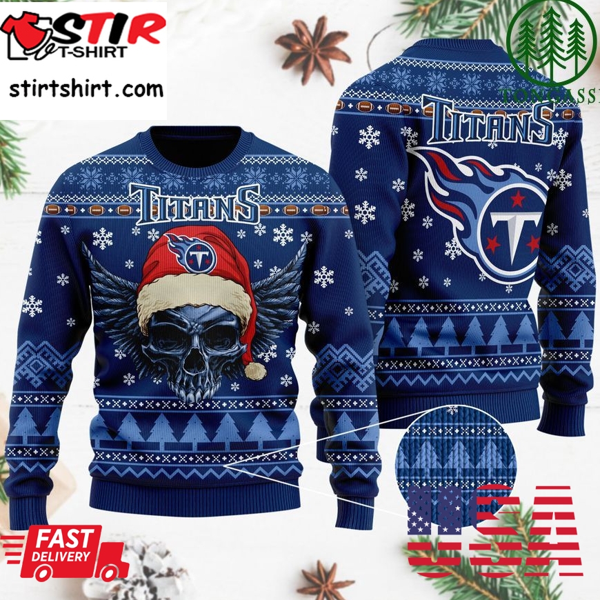 Nfl Tennessee Titans Golden Skull Christmas Ugly Sweater