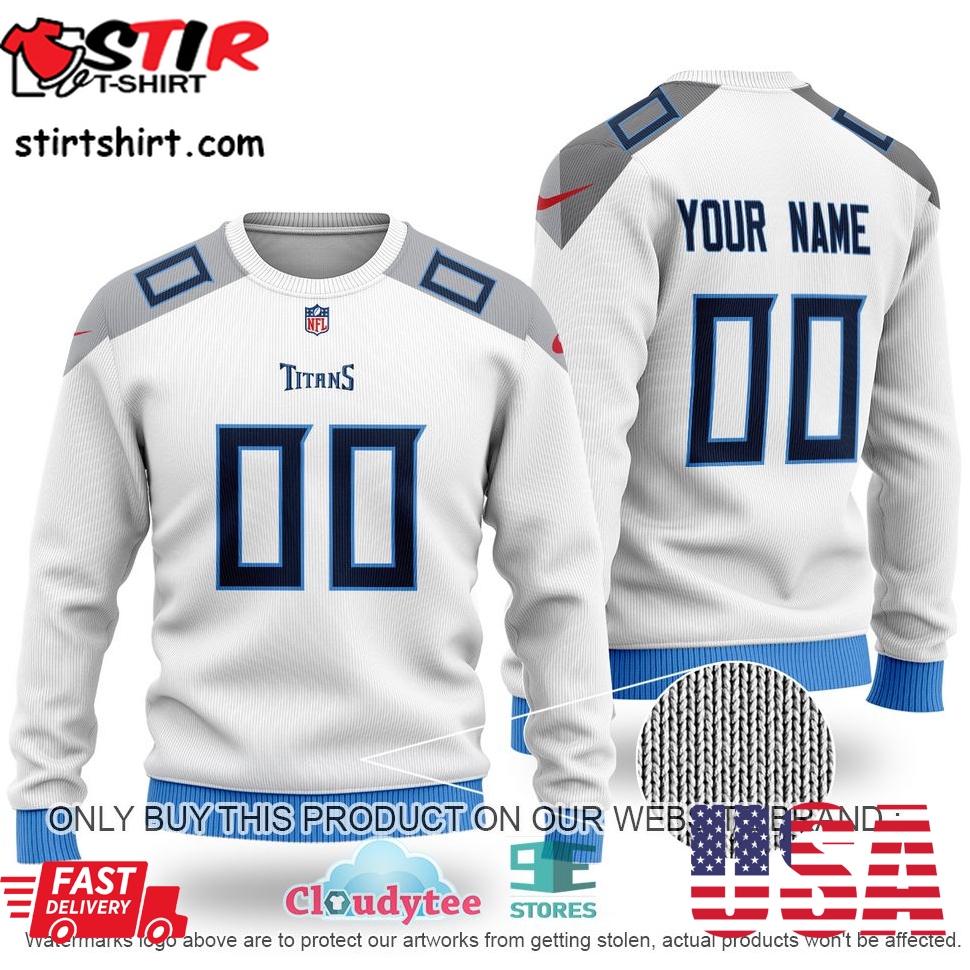 Nfl Tennessee Titans Personalized White Ugly Sweater  