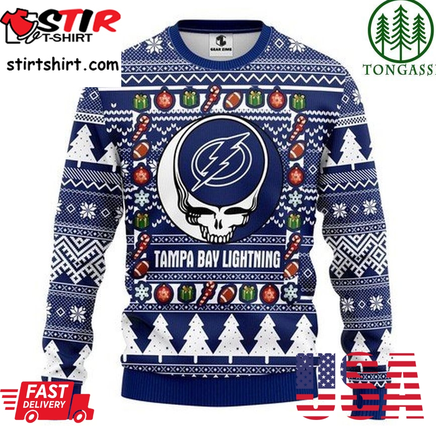 Nhl Tampa Bay Lightning Grateful Dead Christmas Ugly Sweater