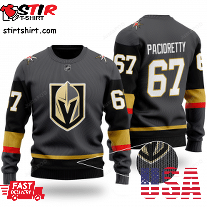 Nhl Vegas Golden Knights Max Pacioretty Grey Ugly Sweater Uglypng
