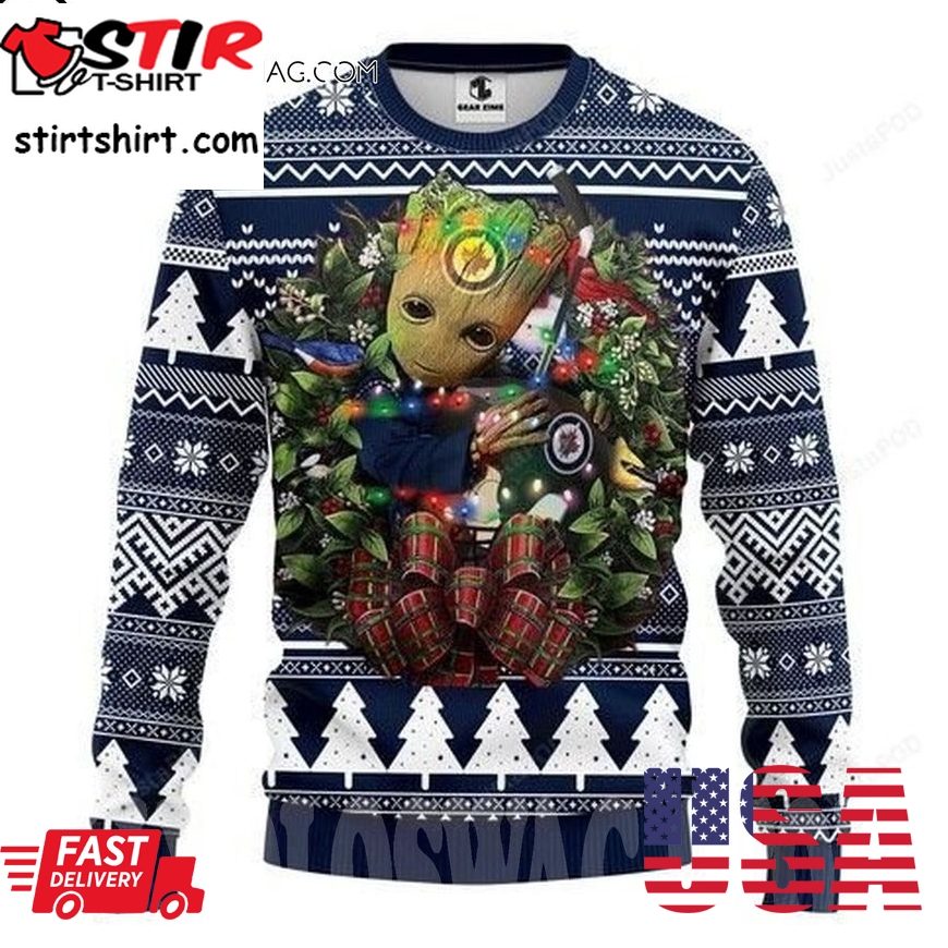 Nhl Winnipeg Jets Groot Hug Knitting Pattern Ugly Christmas Sweater