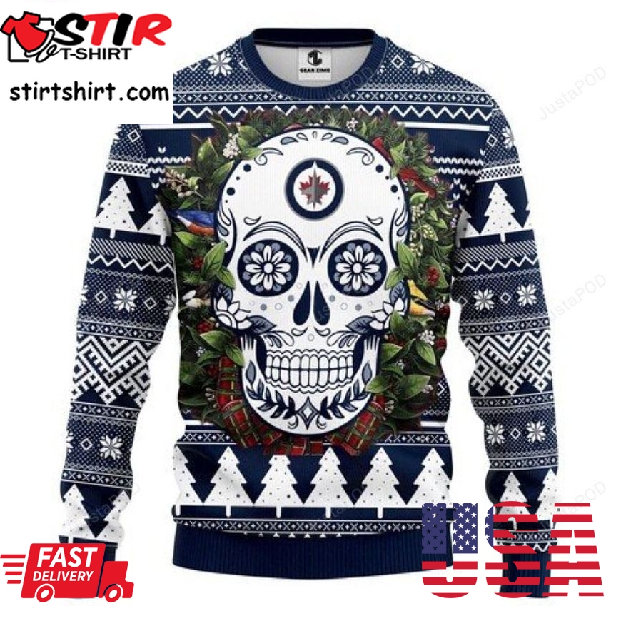 Nhl Winnipeg Jets Skull Ugly Christmas Sweater All Over Print