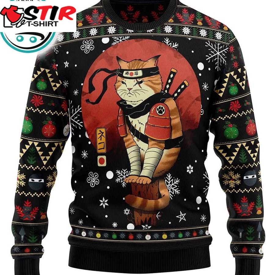 Ninja Cat Ugly Christmas Sweater, Xmas Gifts For Men Women