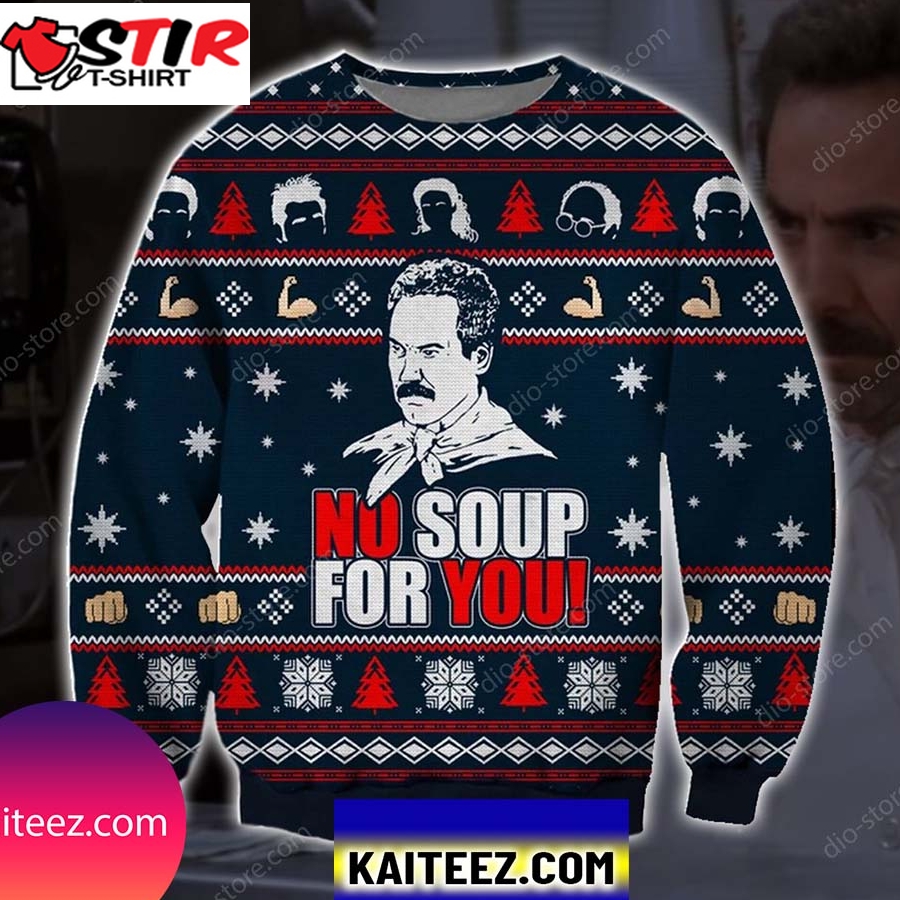 No Soup For You Knitting Pattern 3D Print Christmas Ugly Sweater