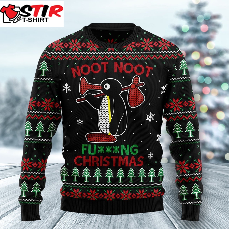 Noot Noot Penguin Ht041221 Ugly Christmas Sweater Unisex Womens & Mens, Couples Matching, Friends, Funny Family Ugly Christmas Holiday Sweater Gifts (Plus Size Available)   888